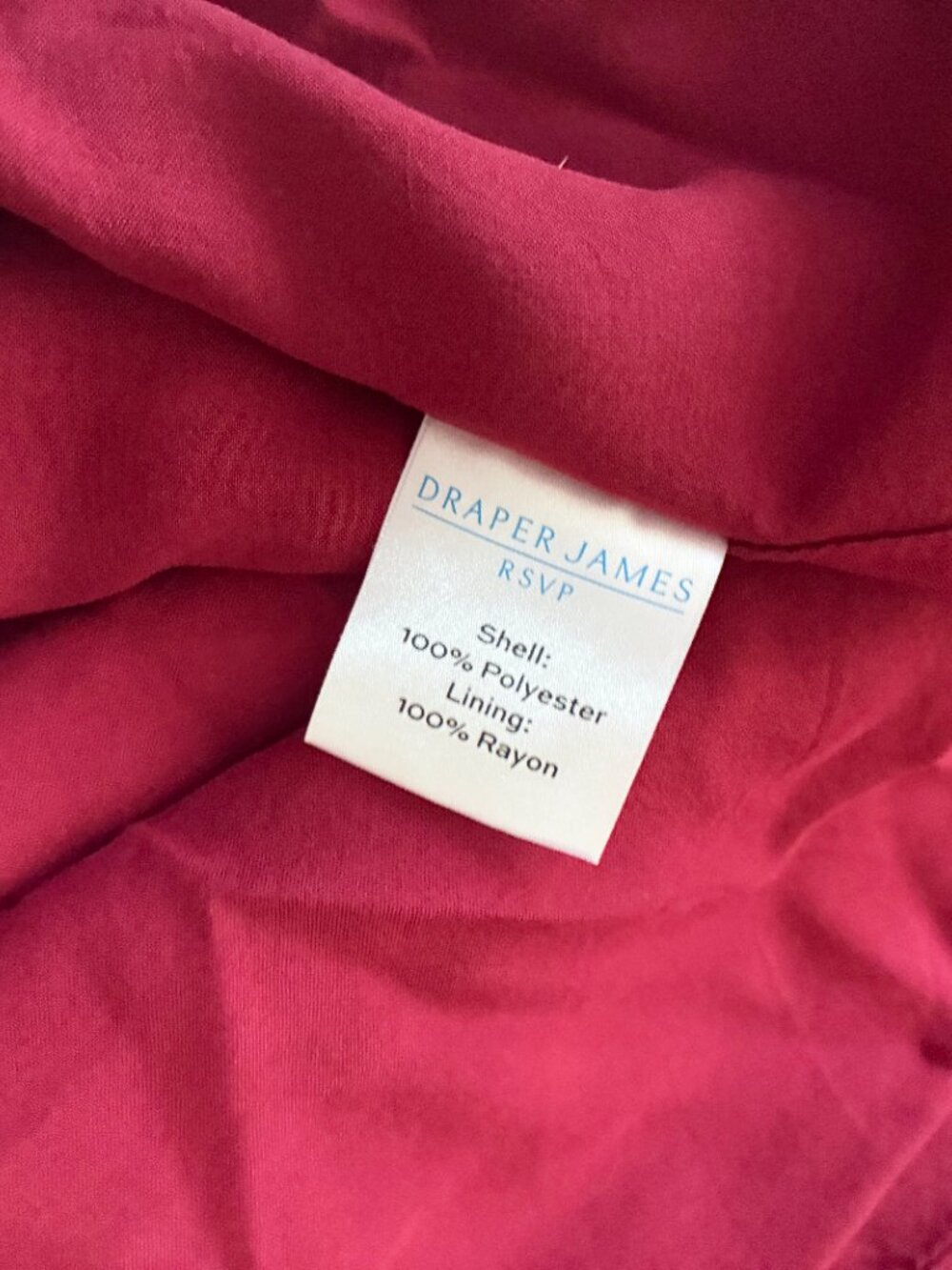 Draper James Floral Puff Sleeve Smocked Waist Faux Wrap Dress - Burgundy - 2X - Picture 6 of 8